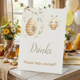 Baby Bee Drankenstation Hij of Zij Reveal Reclamebord Met Voetstuk