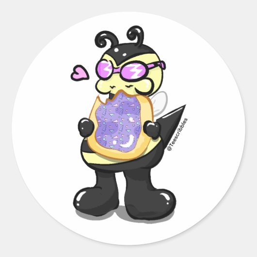 Baby Bee - Gebak Editie - Glanzende Sticker (Voorkant)