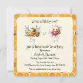 Baby Bee Gender Reveal Pink Blue Invitation Kaart (Voorkant)