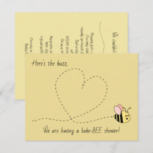 Baby Bee Girl Shower Kaart