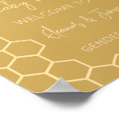 Baby Bee Honey Golden Beige Gender Reveal Welcome Poster (Hoek)