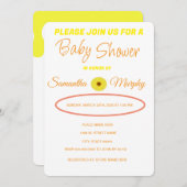 Baby Bee | Invitación de Baby Shower Kaart (Voorkant / Achterkant)