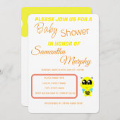 Baby Bee | Invitación de Baby Shower Kaart (Voorkant / Achterkant)