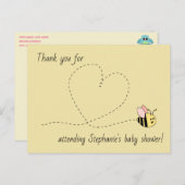 Baby Bee Meisje Dank u Briefkaart (Voorkant / Achterkant)