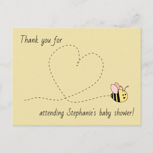 Baby Bee Meisje Dank u Briefkaart (Voorkant)