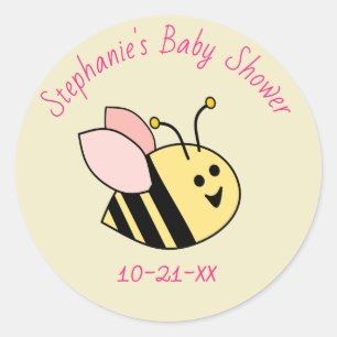 Baby Bee Meisje Dank u Ronde Sticker