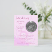 Baby Bee Roze Kaart (Staand voorkant)