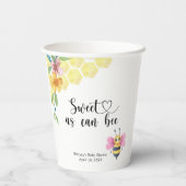 Baby Bee - sweet as can bee Papieren Bekers (Achterkant)