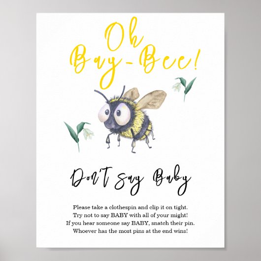 Baby Bee - Zeg niet baby Poster (Voorkant)