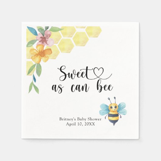 Baby Bee - zoet als een bij Servet (Voorkant)