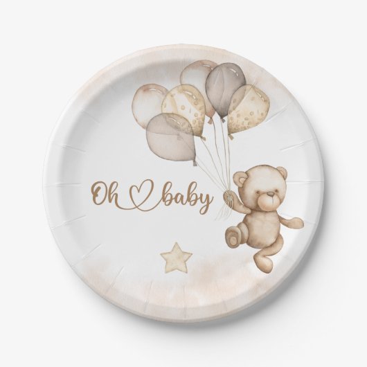 Baby Beer Baby shower Papieren Bordje (Voorkant)