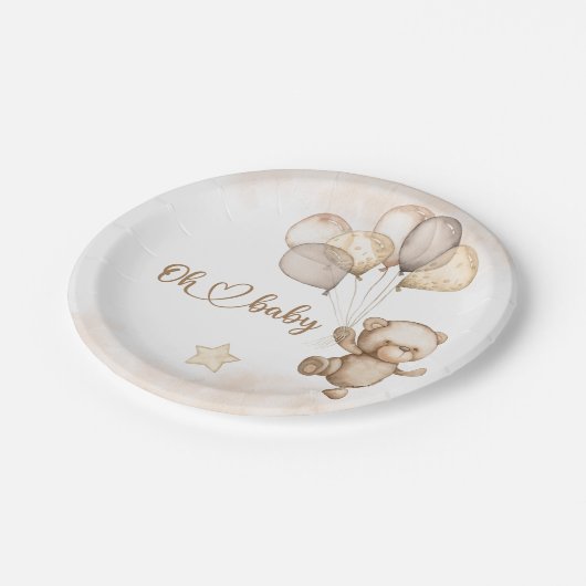 Baby Beer Baby shower Papieren Bordje (Gekanteld)