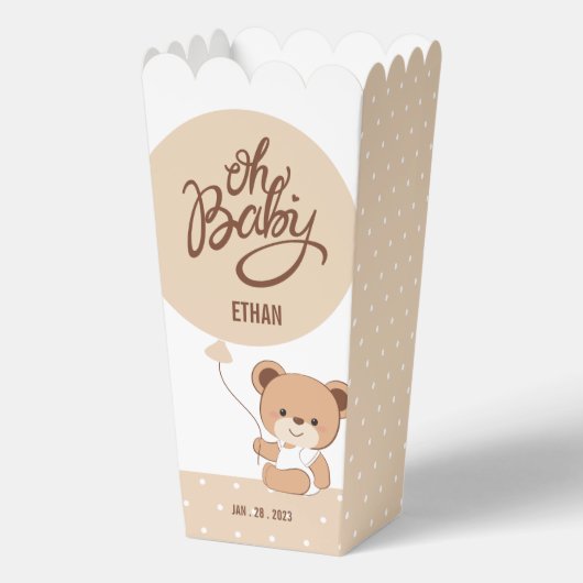 Baby Beer Baby shower Popcorn Box Bedankdoosjes (Voorkant)