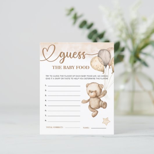 Baby Beer Baby shower raad de Baby Food Kaart (Staand voorkant)