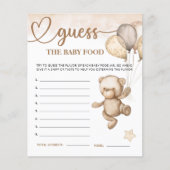 Baby Beer Baby shower raad de Baby Food Kaart (Voorkant)