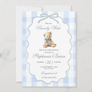 Baby Beer Baby Shower Uitnodiging Bewerkbaar Bleek