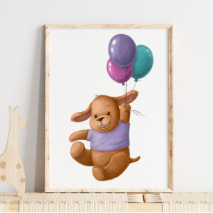 Baby Beer ballonnen afdrukken Beer wandafdrukken Poster
