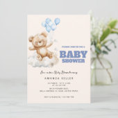 Baby Beer Be Happy Balloons Cloud Baby shower Kaart (Staand voorkant)