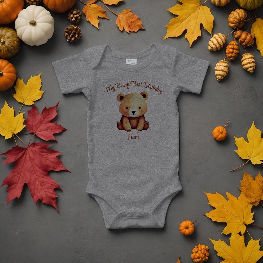 Baby Beer Beary 1e verjaardag Schattigee Waterverf