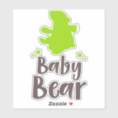 Baby Beer, Beer Cub, Stenen Beer - Groen Sticker (Vel)