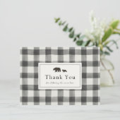 Baby Beer Black en White Pset Dank u Bedankkaart (Staand voorkant)