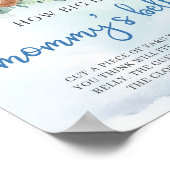 Baby beer blauw bloemenhoe groot mama's buikspel poster (Hoek)