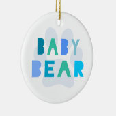 Baby beer - blauw keramisch ornament (Rechts)