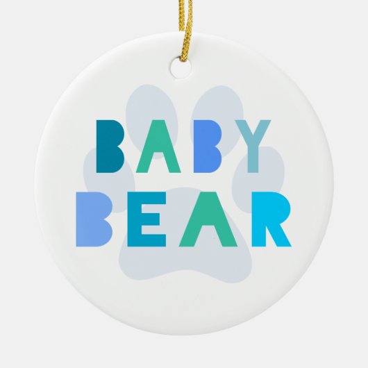 Baby beer - blauw keramisch ornament (Voorkant)