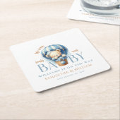 Baby Beer Blue Balloon Ride Kartonnen Onderzetters (Schuin)