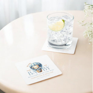 Baby Beer Blue Balloon Ride Kartonnen Onderzetters