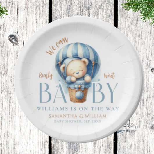 Baby Beer Blue Balloon Ride Papieren Bordje