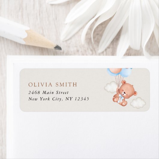 Baby Beer, Blue Balloons, eerste verjaardag Etiket (Insitu)