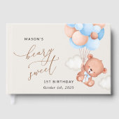 Baby Beer, Blue Balloons, eerste verjaardag Gastenboek (Voorkant)