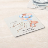 Baby Beer, Blue Balloons, eerste verjaardag Kartonnen Onderzetters (Schuin)