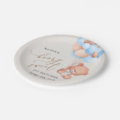 Baby Beer, Blue Balloons, eerste verjaardag Papieren Bordje (Gekanteld)