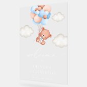 Baby Beer, Blue Balloons, Eerste Verjaardag Welkom Acryl Bord (Hoek)