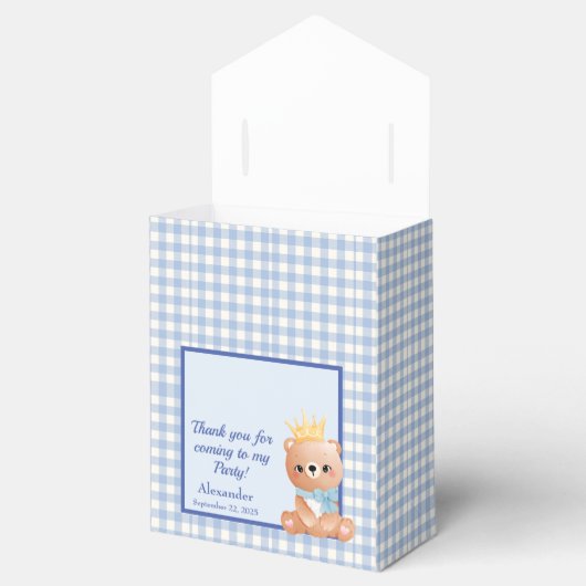 Baby Beer Blue Checker Verjaardagsfeest Bedankdoosjes (Geopend)
