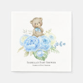 Baby Beer Blue Flower | Baby shower Napkins Servet (Voorkant)