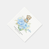 Baby Beer Blue Flower | Baby shower Napkins Servet (Hoek)