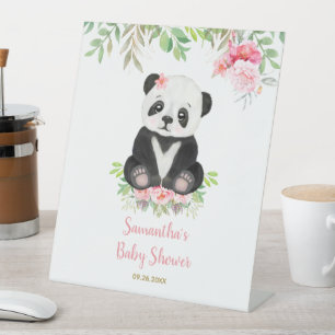 Baby Beer Blush roze groen Baby shower Reclamebord Met Voetstuk