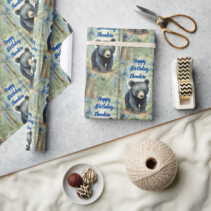 Baby Beer Boy Gepersonaliseerde Verjaardag Cadeaupapier