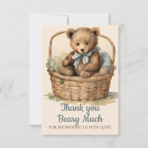 Baby Beer Cub Boys Baby shower Dank u Bedankkaart