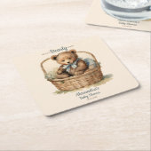 Baby Beer Cub Boys Baby shower Kartonnen Onderzetters (Schuin)