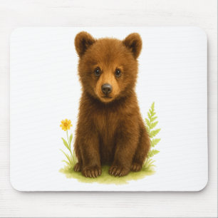 Baby Beer Cub in de wilde bloemen Muismat