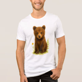 Baby Beer Cub in de wilde bloemen Tri-Blend Shirt
