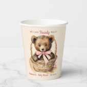 Baby Beer Cub Meisje Baby shower Papieren Bekers (Achterkant)