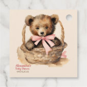 Baby Beer Cub Meisjes Baby shower Dank u Bedankjes Labels (Achterkant)
