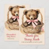 Baby Beer Cub Meisjes Baby shower Dank u Bedankkaart (Voorkant / Achterkant)