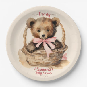 Baby Beer Cub Meisjes Baby shower Papieren Bordje