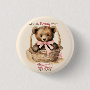 Baby Beer Cub Meisjes Baby shower Ronde Button 3,2 Cm